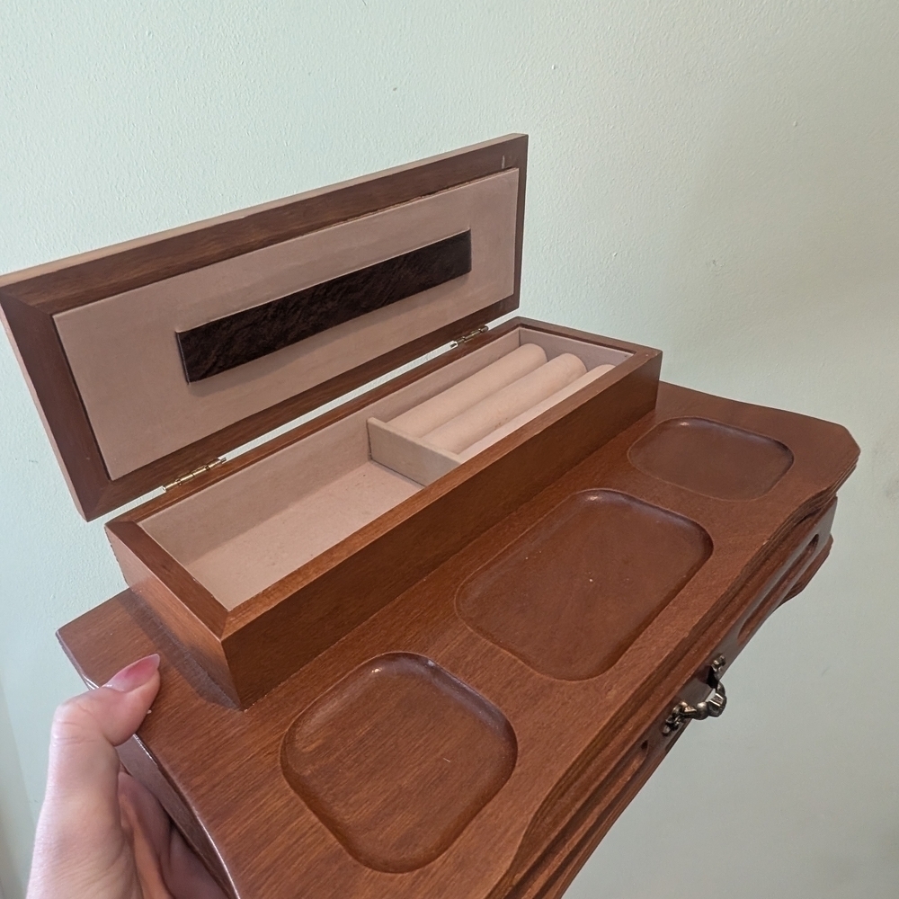 Wooden Jewelry Organizer with Drawer - Picture 9 of 11